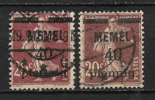 Memelgebiet 1920 Nr 22 a + b Gebraucht