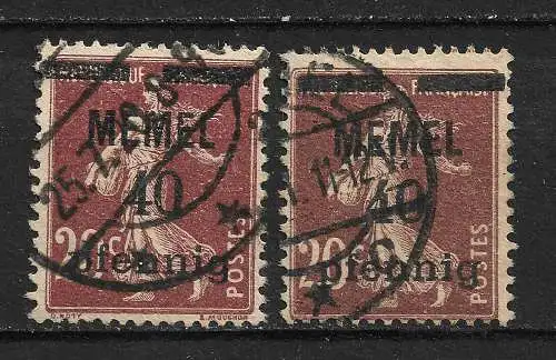 Memelgebiet 1920 Nr 22 a + b Gebraucht