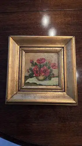 Lesh Ölgemälde Blumen mit Holzrahmen 30x30cm