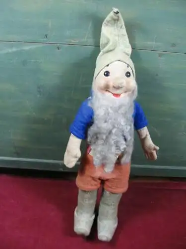 Sehr alter Zwerg aus Filz / Stoff, ca. 40 cm groß