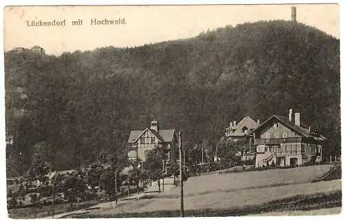 [Lithographie] AK Lückendorf mit Hochwald