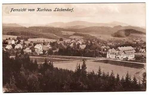 [Lithographie] AK Lückendorf, Fernsicht vom Kurhaus, Jescken