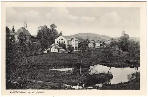 [Lithographie] Taubenheim a. d. Spree, Wehr und Brücklein, ungel.