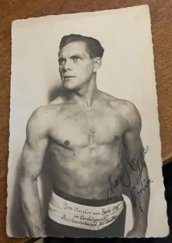 Original-Autogrammkarte Max Hoppe - Kampfsportpionier (1920er Jahre)