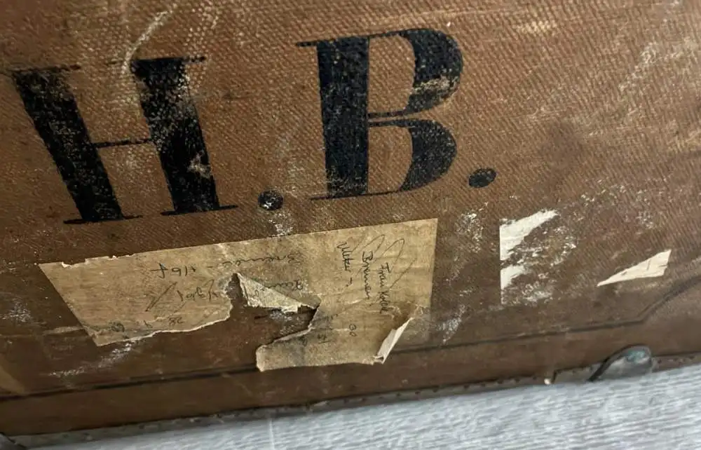 Antiker Reisekoffer Steamer Trunk– Historisches Reise-Unikat–Vintage Shabby Chic 6