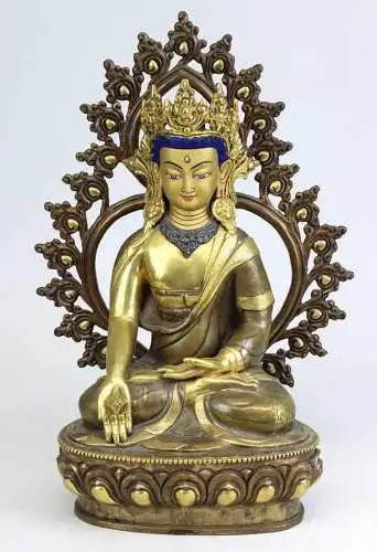 Buddha Feurevergoldete Bronze 34 cm Nepal
