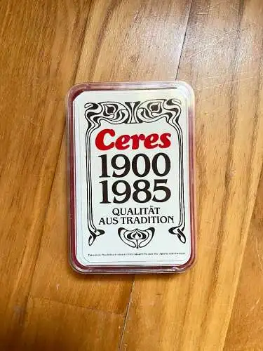 Faksimile aus 1985 Ceres Quartett Spielkarten Kuner Wien