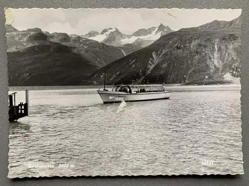 [Echtfotokarte schwarz/weiß] Silvrettasee 2030m. 