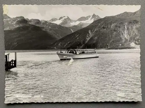 [Echtfotokarte schwarz/weiß] Silvrettasee 2030m. 