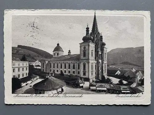 [Echtfotokarte schwarz/weiß] Mariazell, 862m Seehöhe, Steiermark. 