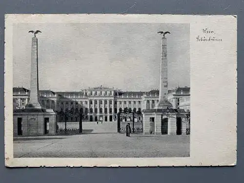 [Echtfotokarte schwarz/weiß] Wien, Schönbrunn. 