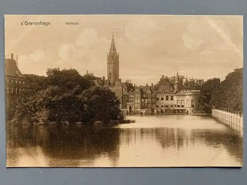 [Echtfotokarte schwarz/weiß] s´Gravenhage - Hofvlijr. 