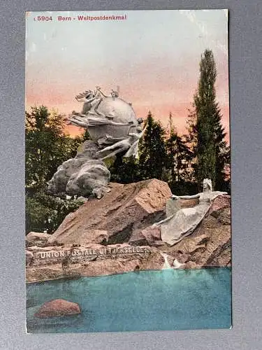 [Hand-Koloriert] Bern - Weltpostdenkmal. 