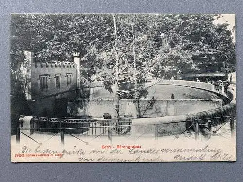 [Echtfotokarte schwarz/weiß] Bern - Bärengraben. 