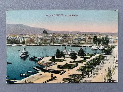 [Hand-Koloriert] Geneve - Quai Wilson. 