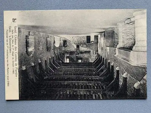 [Echtfotokarte schwarz/weiß] Grand. Chateaus Comtes de Flandre / Gent. ´s-Gravensteen. 