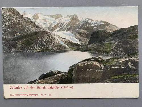 [Hand-Koloriert] Totensee auf der Grimselpasshöhe ( 2145m). 