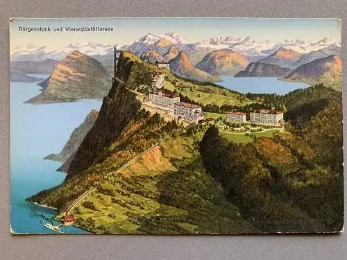 [Echtfotokarte farbig] Bürgenstock und Vierwaldstättersee. 