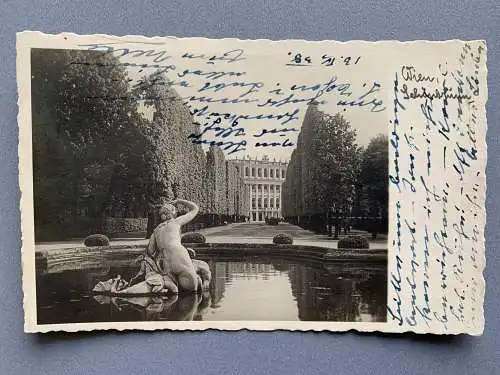 [Echtfotokarte schwarz/weiß] Wien - Schönbrunn. 