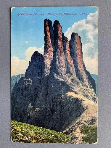 [Hand-Koloriert] Vajolettürme (2821m) - Rosengarten - Dolomiten - Tirol. 