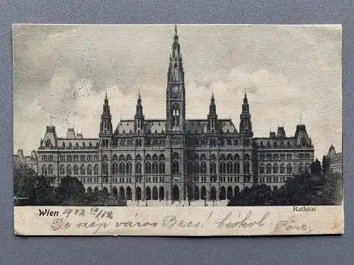[Vorläufer - Correspondenzkarten mit keinen oder nur kleinen Bildaufdrucken] Wien - Rathaus. 