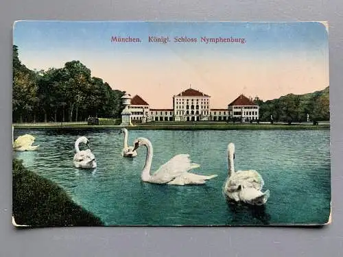 [Echtfotokarte farbig] München - Königliches Schloss Nymphenburg. 
