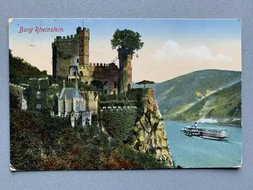 [Hand-Koloriert] Burg Rheinstein. 