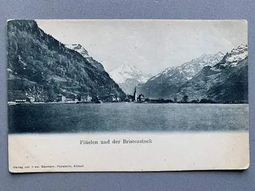[Vorläufer - Correspondenzkarten mit keinen oder nur kleinen Bildaufdrucken] Flüelen und er Bristenstock. 