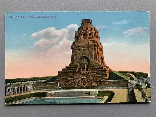 [Hand-Koloriert] Leipzig - Völkerschlachtdenkmal. 