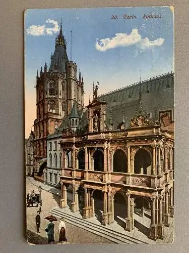 [Echtfotokarte farbig] Coeln - Rathaus. 