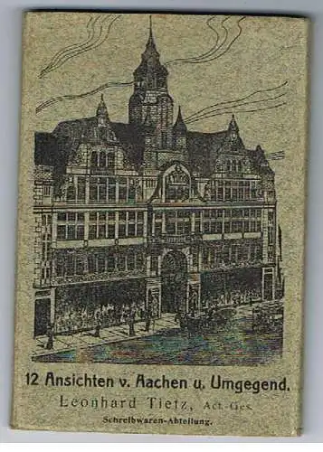 [Klappkarte] 12x Aachen Achen und Umgebung Leonhard Tietz Schreibwaren Muehling. 