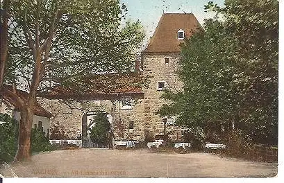 [Lithographie] Aachen Alt Linzenshäuschen 1913 Achen Linzens Haus Color gelaufen. 