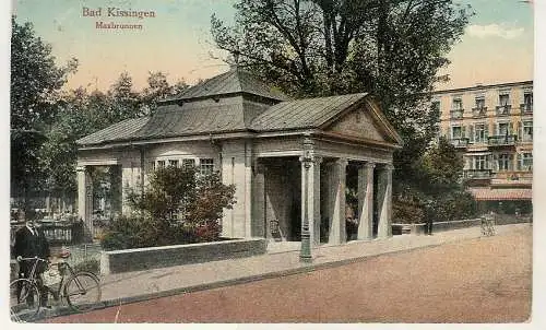 [Ansichtskarte] 2x Bad Kissingen Deutsche Reich mit Briefmarke Maxbrunnen Wandelhalle. 