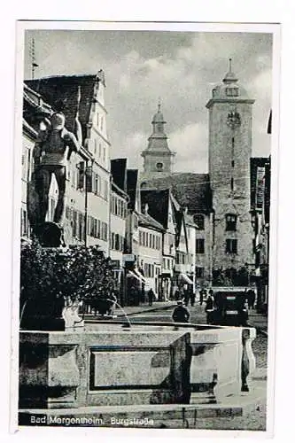 [Ansichtskarte] 3x Bad Mergentheim ab 1937  Burgstrasse Modehaus Martin Brunnen. 