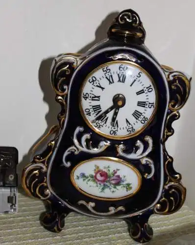 Royal Dux Kaminuhr Uhr und Ersatzuhrwerk Barock Antik Hand Made Czech
