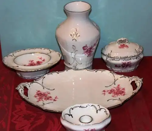Royal Dux Serie Opera 5 Teilig Porzellan Bohemia Czech Czechoslovakia