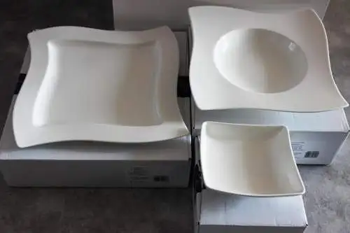 Villeroy Boch New Wave Design Tafelservice 12Teile Suppenteller Speiseteller