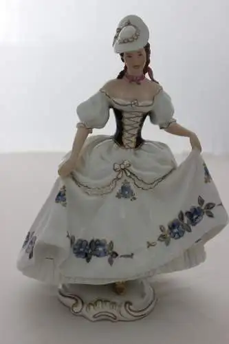 Royal Dux Original Dame mit Hut Blumenkleid und Schleife ca. 31cm