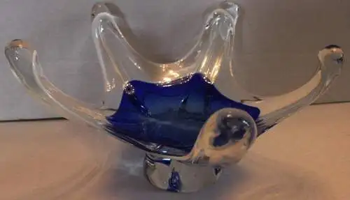 Weltberühmt Böhmen Kristallglas Czech Bleikristall massiv blau RAR 24 %