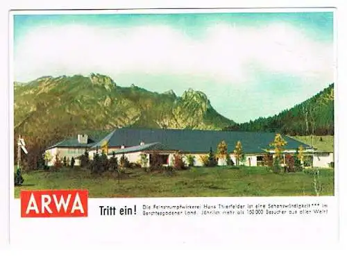[Ansichtskarte] Bischofswiesen Arwa Feinstrumpf Wirkerei. 