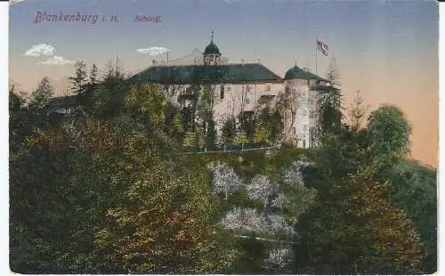 [Ansichtskarte] Blankenburg 1912 bis 1931 Lederbogen Burg Regenstein Harz. 