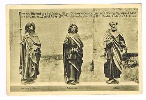 [Ansichtskarte] 2x Blutenburg Pasing München Apostel I und II. 