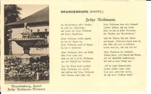 [Ansichtskarte] Brandenburg an der Havel  Vollmann Liedkarte und Marienberg. 