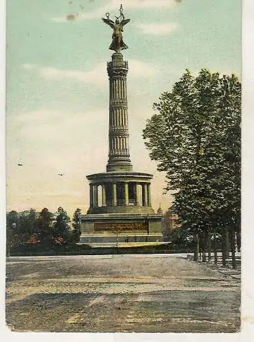 [Ansichtskarte] Berlin Siegessäule 1909 nach Prag Böhmen. 