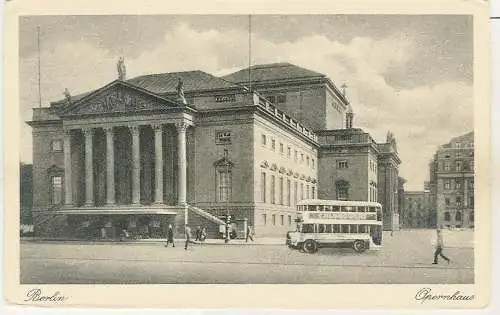 [Ansichtskarte] Berlin Opernhaus Doppelbus Gustav Mandel Echte Kupfertiefdruck Karte. 