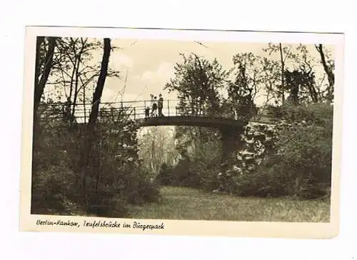 [Ansichtskarte] Berlin Pankow Teufelsbrücke im Bürgerpark Echte Fotografie Kurt Mader. 