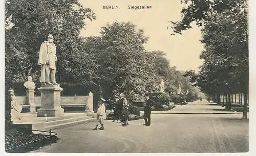 [Ansichtskarte] Berlin Siegesallee 1914 nach Böhmen. 