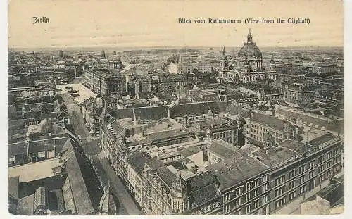 [Ansichtskarte] Berlin Blick vom Rathausturm 1908 View from the Cityhall nach Böhmen. 