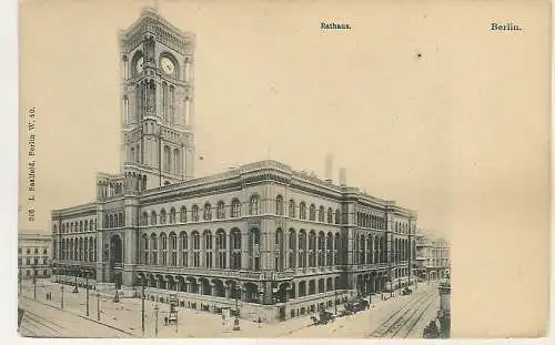 [Ansichtskarte] Berlin Rathaus litho von Saalfeld Postkarte. 