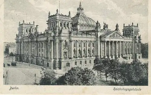 [Ansichtskarte] Berlin Reichstagsgebäude nach Porici Tschechoslovaque. 